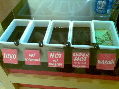 soy sauce and wasabi
